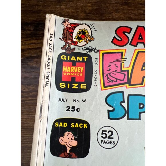 Giant Harvey Comics Sad Sack Laugh Special #66 July 1972 52 Page Vintage Boarded - Picture 3 of 6